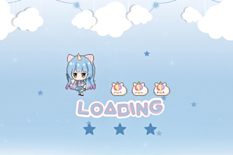 create simple loading screen, starting soon, brb, stream end