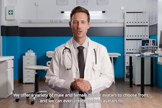 create a custom background for an ai powered medical spokesperson video