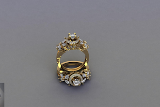 design realistic 3d diamond ring models for render or printing