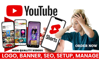 create 100 branded youtube short videos channel 100 niches