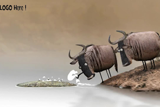create a stupid cows  funny commercial cartoon promo video HD
