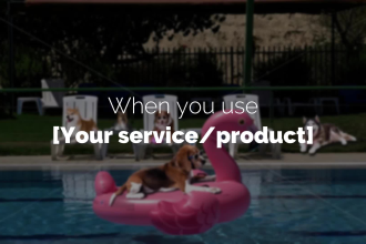 create this funny promo video with dogs relaxing at the pool