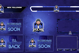 design twitch logo complete graphics and stream package