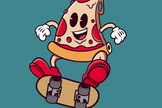 create classic retro cartoon character mascot illustration