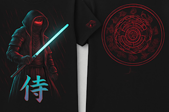 anime ninja cyber samurai tshirts  bold streetwear