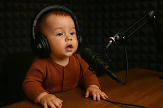 create viral ai baby podcast videos, news baby for tiktok
