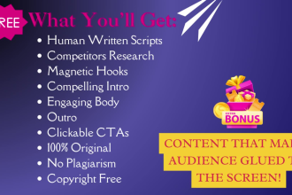 do top notch scriptwriting, be your youtube scriptwriter, and video script