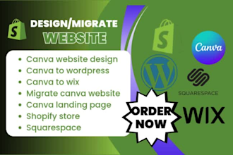 design redesign canva website mockup landing page migrate to wordpress wix
