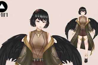 draw best live2d model, 2d vtuber model, 2d vtuber rigging commission in anime