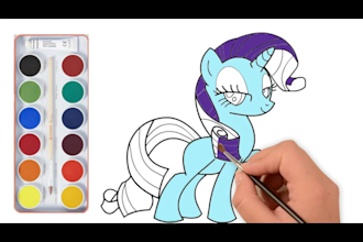 make coloring page video for youtube kids
