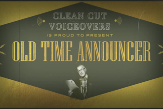 record an old time vintage 1940s, 1950s announcer voiceover