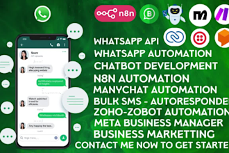 build ecommerce whatsapp chatbot automate whatsapp using n8n, manychat, zobot