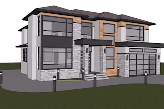 do sketchup 3d model interior and exterior