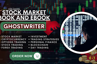 write stockmarket, crypto, forex, investment ebooks, online course, video course