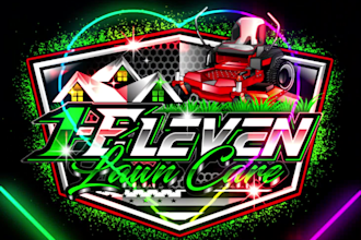 create modern lawn care, landscape, excavator, constructio logo