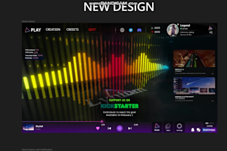 create game art, graphic UI, menus, and buttons design