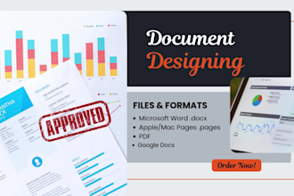 design, format, edit word, google doc or pages document