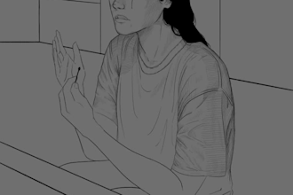 draw a detailed dark art illustration in my style