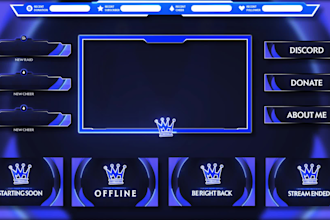 animated twitch overlay and  logo, emotes and  animated intro