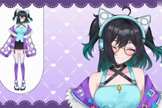 draw and rig anime 2d vtuber model vtube studio live2d vtuber model commission