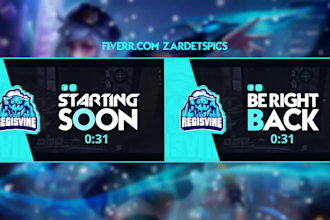 create animated countdown starting soon for twitch streaming