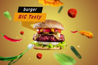animated digital menu for restaurant tvscreen or advertising