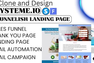 design systeme io sales funnel, saas landing page, systeme io website, funnelish