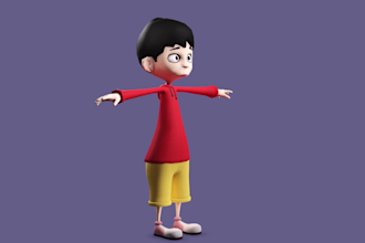 cartoon  character modeling, rigging and animation