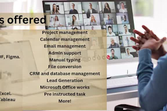 be your virtual assistant project manager and appointment setter