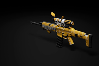 model optimized 3d game assets, props, and weapons for unity games