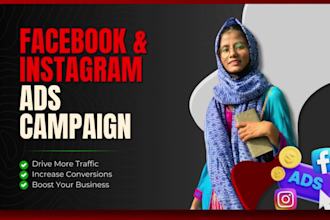 run shopify facebook and instagram ads campaign I traffic engagement conversion