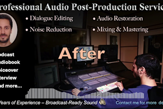 professionally edit, clean, and restore any audio recording