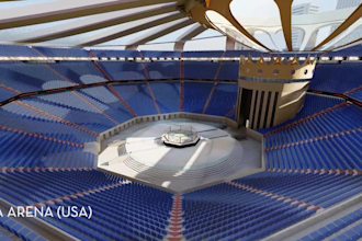 create a 3d sketchup model for football stadium or sports center
