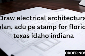 draw electrical architectural plan, adu pe stamp for florida texas idaho indiana