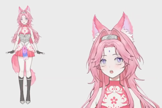 create a high quality anime style live2d vtuber model with rigging