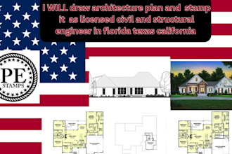 draw architectureplan stamp as licensed civil and structural engineer in florida