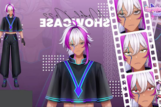 rig and draw male female live2d vtuber anime nsfw 3d vtuber model vtuber rigging