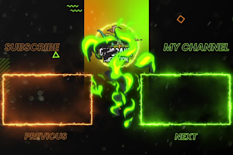 do animated youtube end screen end card outro video in 10hrs