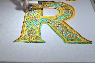 give celtic font embroidery design a to z letters