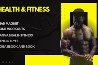 design canva health fitness ebook, medical book, lead magnet, workout plan