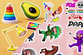 exquisite and cute doodles, sticker illustrations