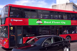 add anything to a london routemaster bus billboard video