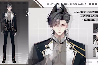draw and rig live 2d vtuber model rig live 2d male female vtuber model