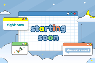 make cute kawaii animated twitch overlay