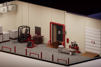 make 3d isometric rooms for commercials or social media