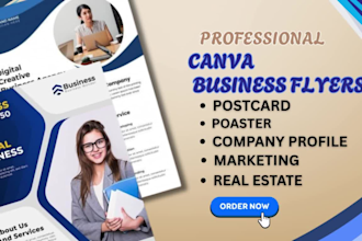 design edit canva business flyers, postcard, poster, company profile
