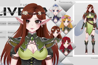 design and rig live2d vtuber model furry vtuber commission anime vtuber rigging