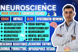 write neuroscience ebook, systematic review review article and blogs as a doctor