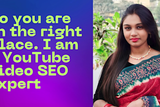 be your youtube SEO expert to rank videos fast