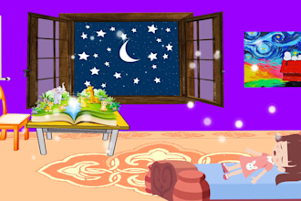 create 2d animation of rhymes and childrens book for kids